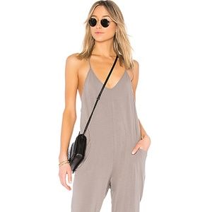 bobi jersey draped jumpsuit - shadow gray